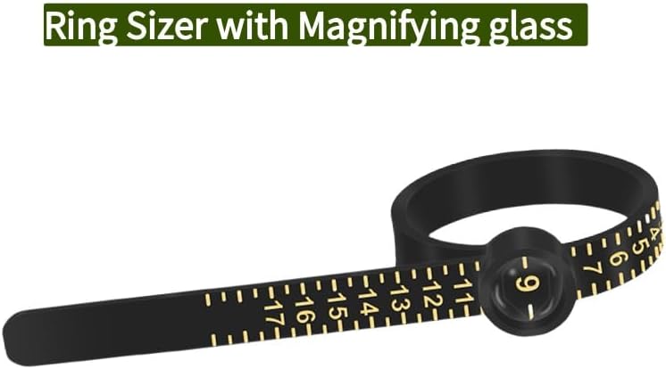 SCIKHEFT Ring Sizer with Magnifier Measuring Tool 1-17 Ring Measurer Flexible Ruler for Men&Women - Image 4